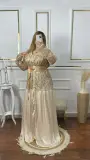 قفطان ب tulle travaillé و organza عصري تقليدي فخم و انيق