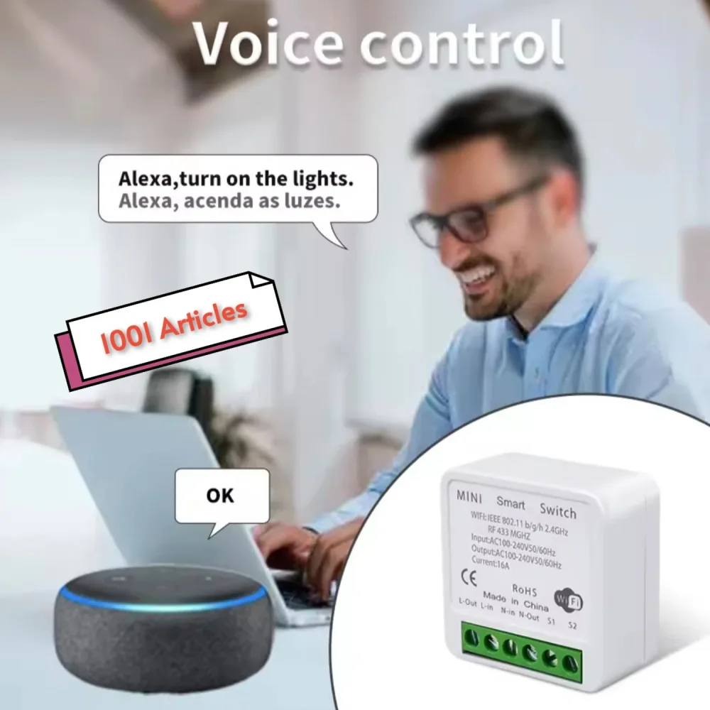 Tuya Smart Mini Switch Double, RF 433