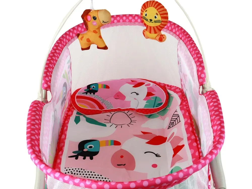 Bassinet Berceau, Lit à bascule avec tapis 2en1, sons et vibrations pour Bébé - سرير أطفال هزاز مع حصيرة