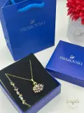 طقم البجعة /swarovski.(سلسلة + سوار+الكيس والعلبة مجانا💙)🦢 [موديل 2]