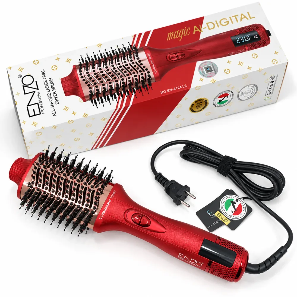 Brosse soufflante ENZO EN-4124 All-in-One Large Oval Dryer Brush Magic AI Degital 1500W
