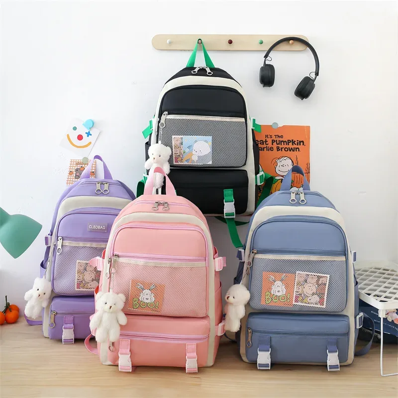 Ensemble de sacs d’école Kawai pour adolescents 4Pcs V3 CLBD Mauve – محفظة 4 قطع كاواي بنفسجي