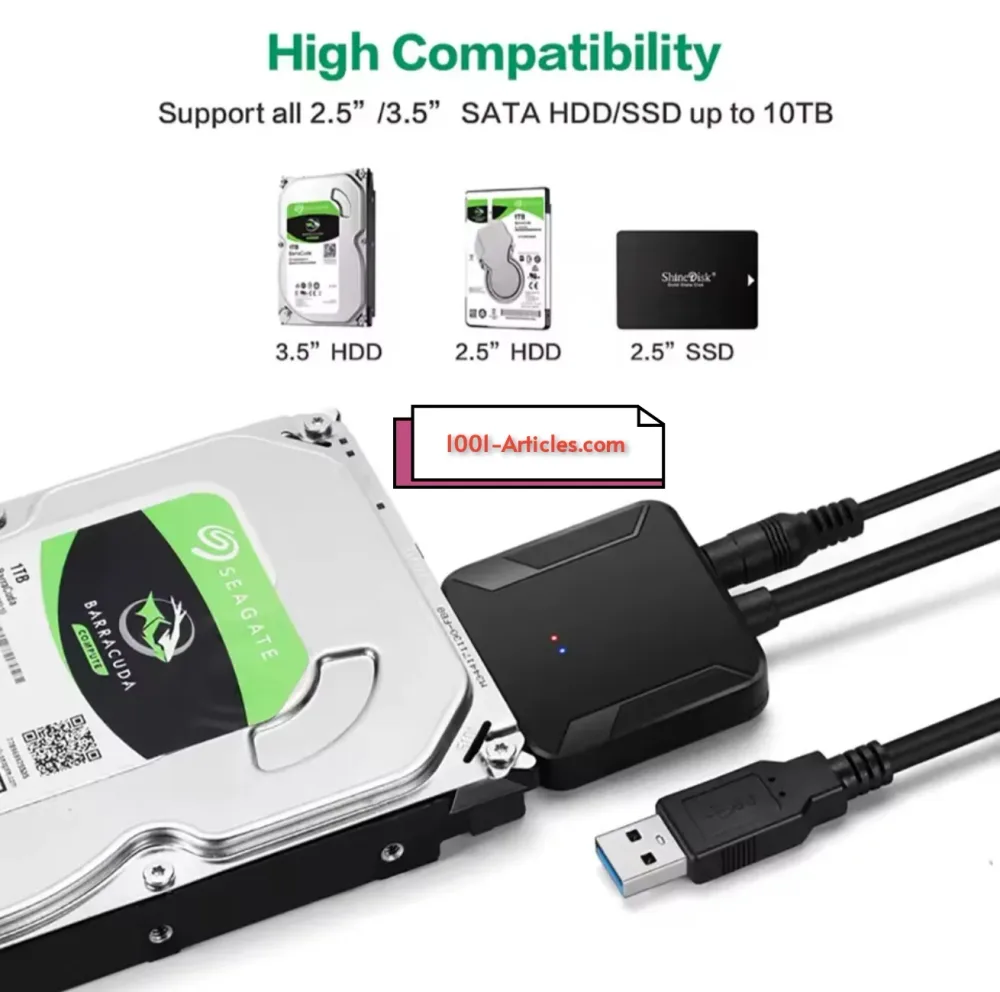 SATA to USB 3.0 Adapter Cable for 3.5/2.5 Inch