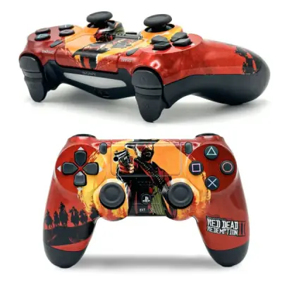 SONY DualShock Manette PS4 Sans Fil, Batterie Rechargeable (High Copy) – Edition Read Dead Redemption 2