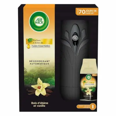 AIR WICK FRESHMATIC Huiles Essentielles Bois d’Ebène et Vanille