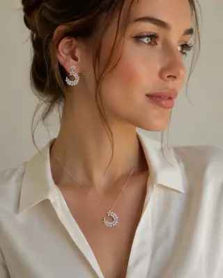 ✨ Parure Laurel Moon – Collier & Boucles