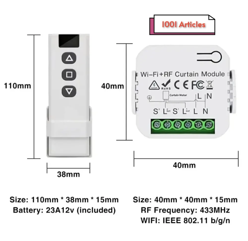 Switch / Remote RF Smart pour contrôle des Volets
