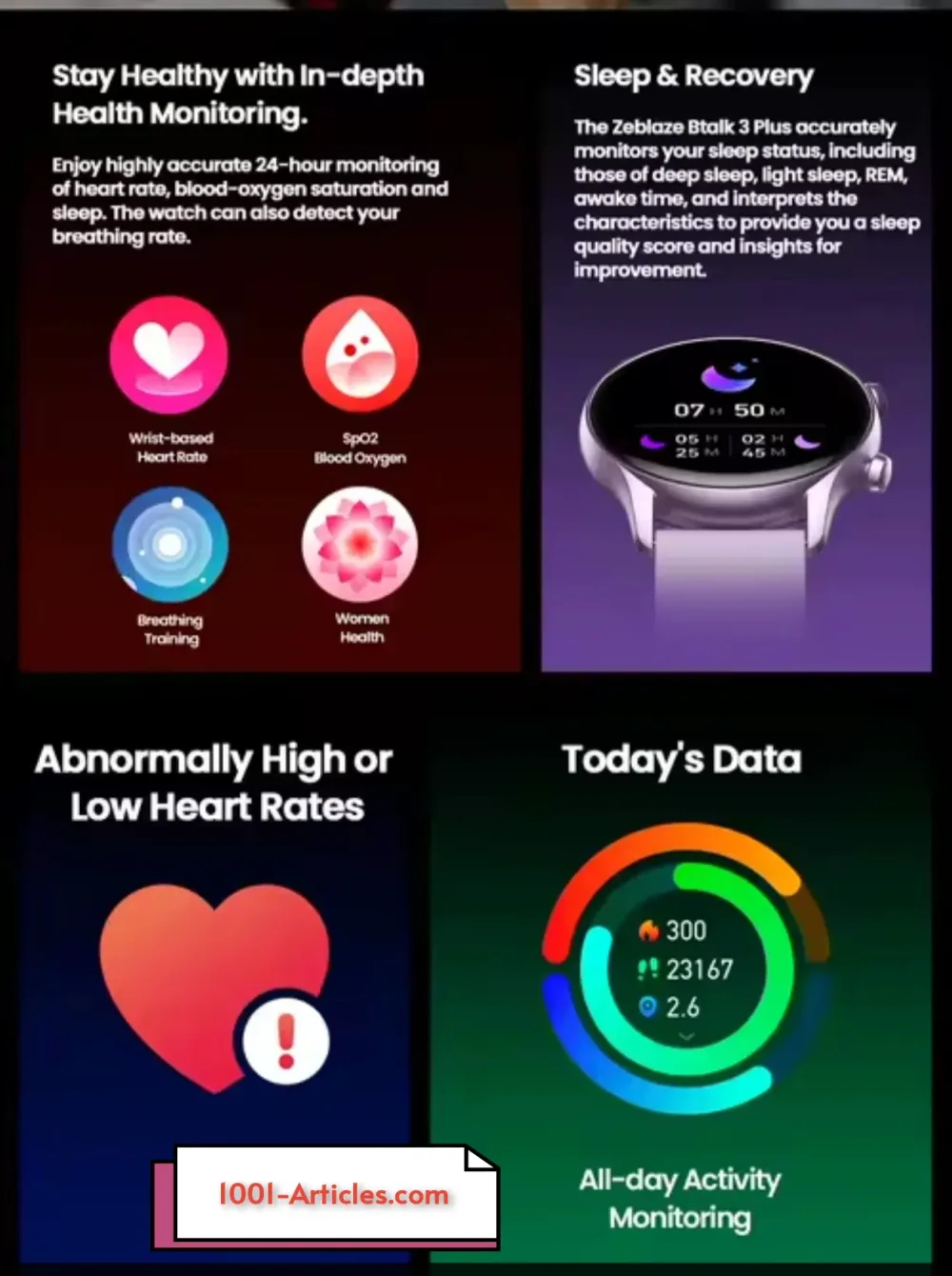 Smart Watch ZEBLAZE Btalk 3 Plus, intelligente, IPS HD,Bluetooth