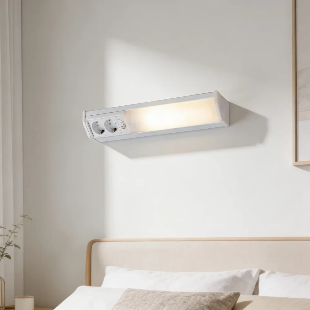Applique murale linéaire 10W 50cm avec 2 prises - مصباح جداري خطي مزود بمقبسين