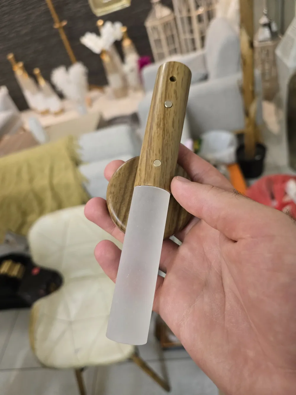 Lampe LED à Induction Intelligente – Finition Bois