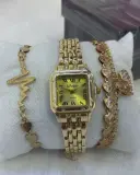 ساعة نسائية مع أساور فاخرة😍❤️