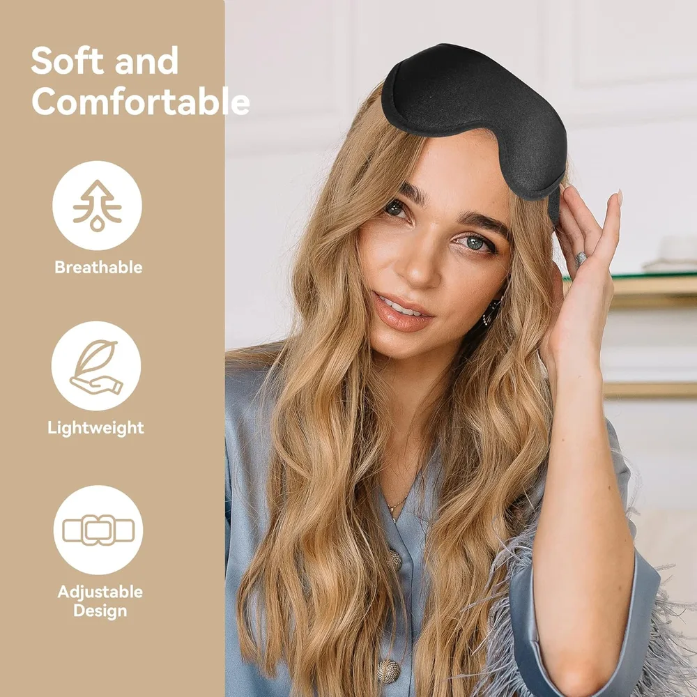 Masque de sommeil 3D ergonomique et profond amélioré avec sangle ajustable - قناع نوم مريح