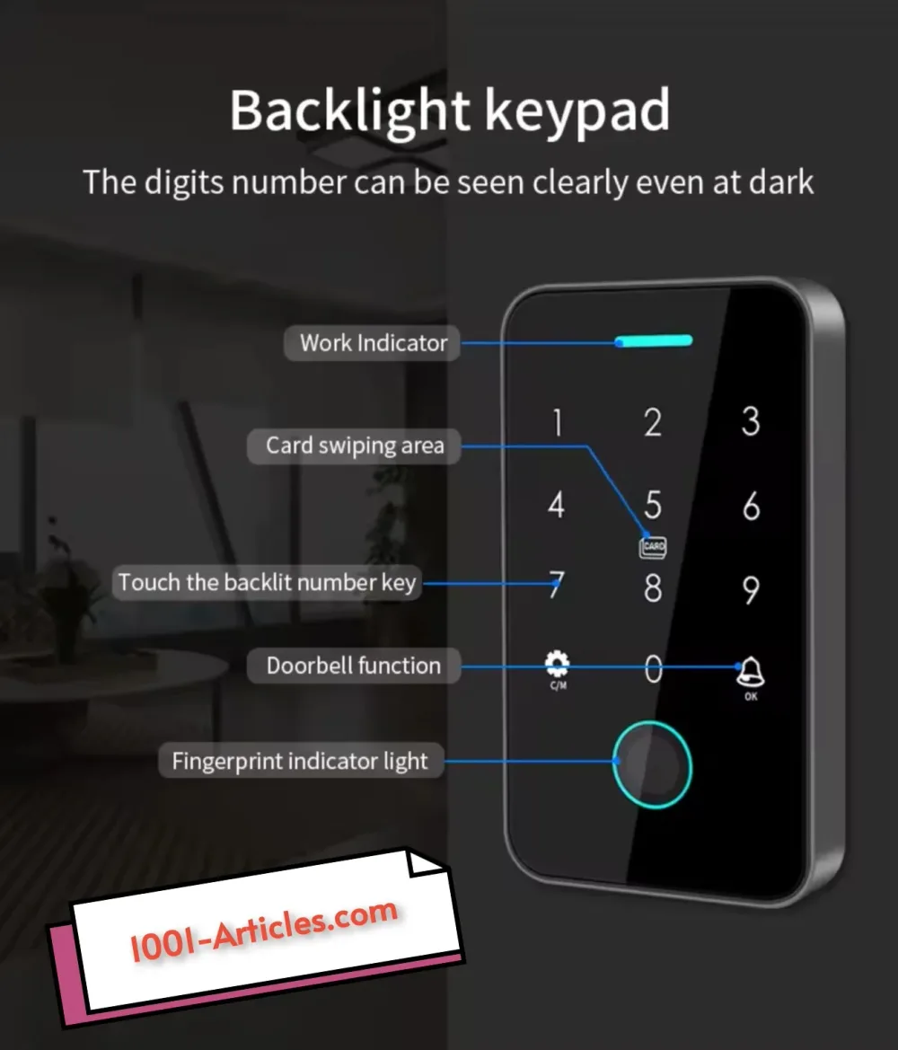 Clavier / Panneau de control d'accès - Double RFID - NFC - Tuya Smart.