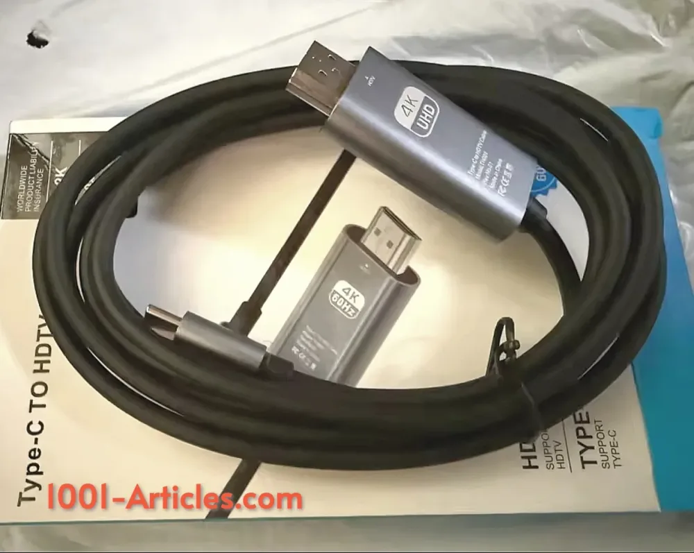 Adaptateur de conversion vidéo HD 4K, Type C vers HDTV - HDMI
