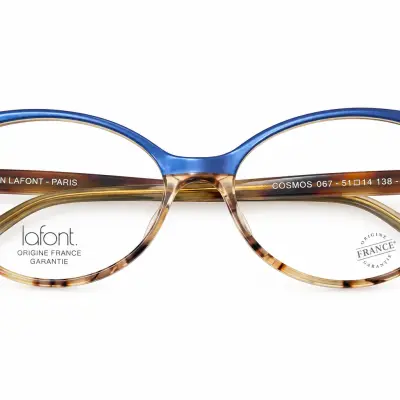 Lunettes de Vue LAFONT Paris – Modèle COSMOS 067 – Monture Design Bleu & Écaille