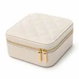 💍 Écrin à Bijoux Compact – Simili Cuir Matelassé