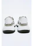 Sneakers Femme Zara Vert Sauge et Beige à Lacets – Semelle Blanche