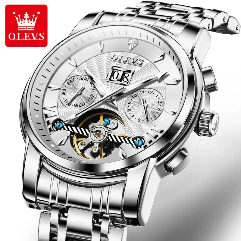 montre homme mouvment mécanique Olevs