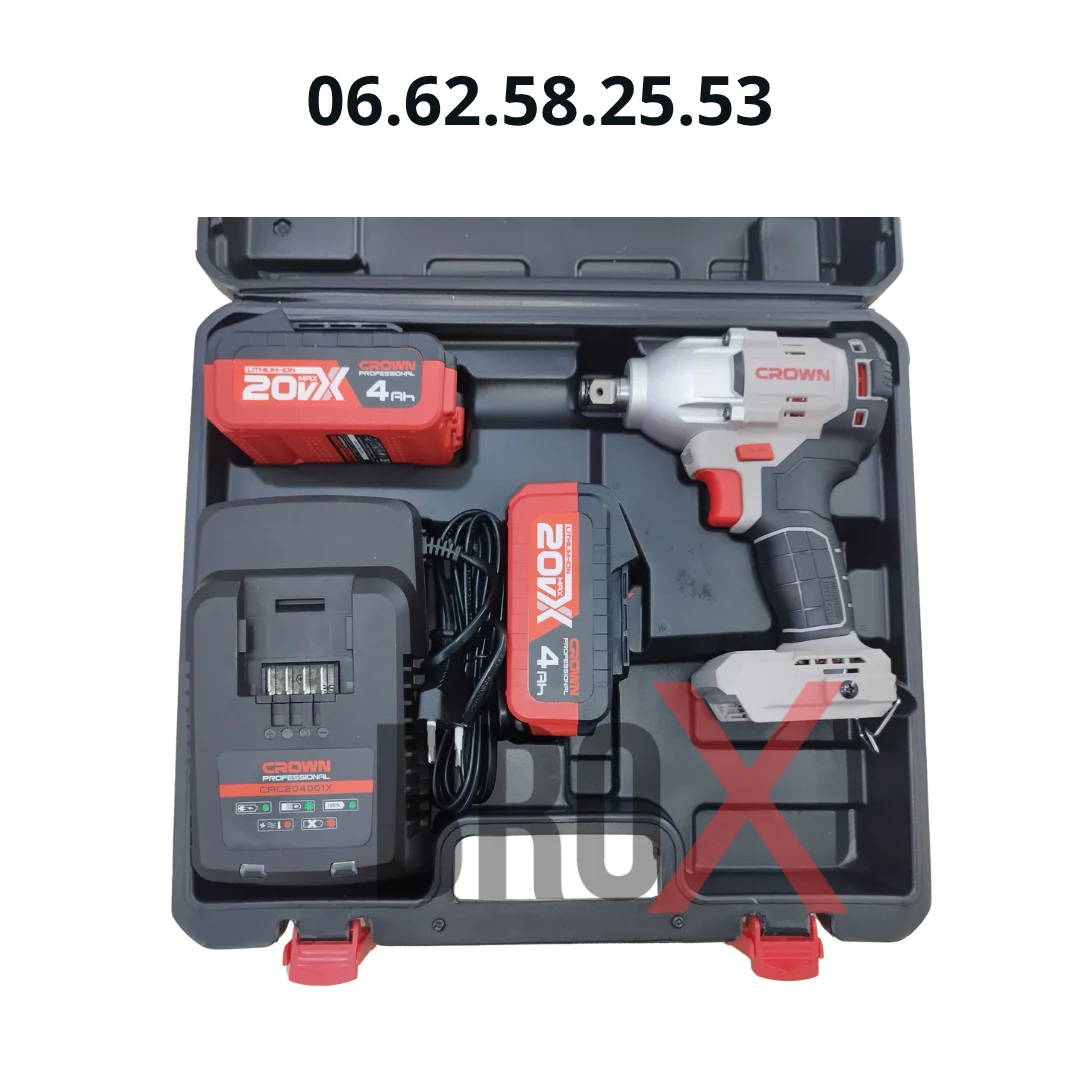 Clé à Chocs Boulonneuse Sans Fil 20V MAX 1/2″ 350Nm 2 batteries 4.0AH chargeur et valise CT22050HX-4 BMC CROWN