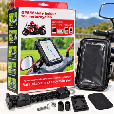 حامل هاتف مقاوم للماء للدراجات النارية والسكوتر 🏍️📱