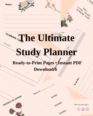 The Ultimate bac  Study Planner - منظم المراجعة والدراسة المتكامل 6 صفحات جاهزة للطباعة