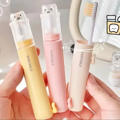 Brosse à dents avec compartiment, dentifrice