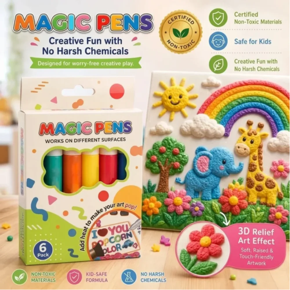 يولّي ولدك فنان صغير مع Popcorn Pens! 🌈✨