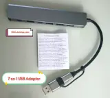 Adaptateur multiports / Station d'accueil HUB USB + Type C 7 in 1