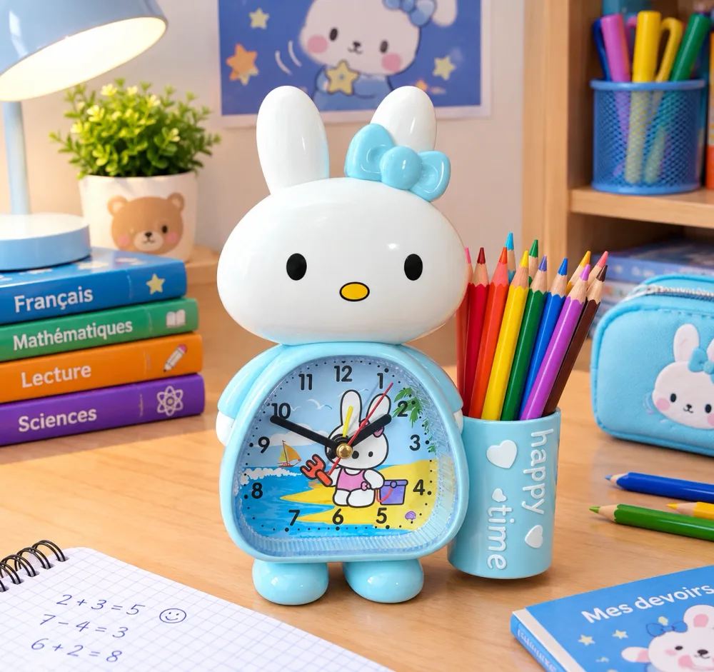Réveil avec porte stylo pour enfant