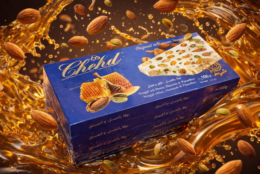 نوقا بالعسل و اللوز  و الفستق 100 غ / 5 قطع