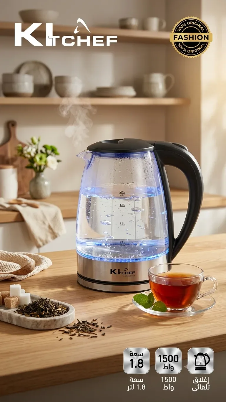 غلاية Kitchef الزجاجية