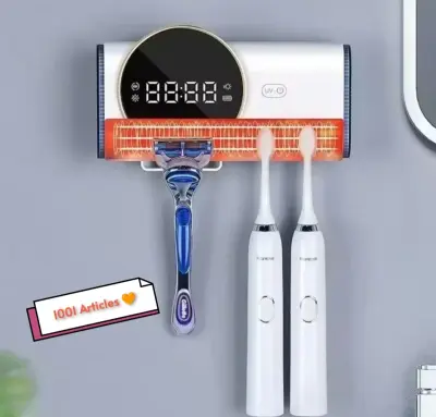 Station de désinfection murale UV-C, brosses à dents / Gillette