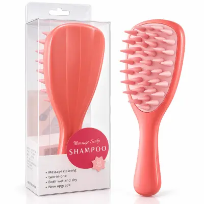 Brosse de massage du cuir chevelu pour le shampoing en Silicone 060-15