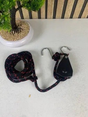 Corde à Cliquet à Poulie Robuste Multi-Usages - حبال بكرة الرافعة شديدة التحمل (قوة رفـع 220 كغ)