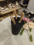 🔪 BLOC PORTE-COUTEAUX SABATIER AVEC 4 COUTEAUX BOIS
