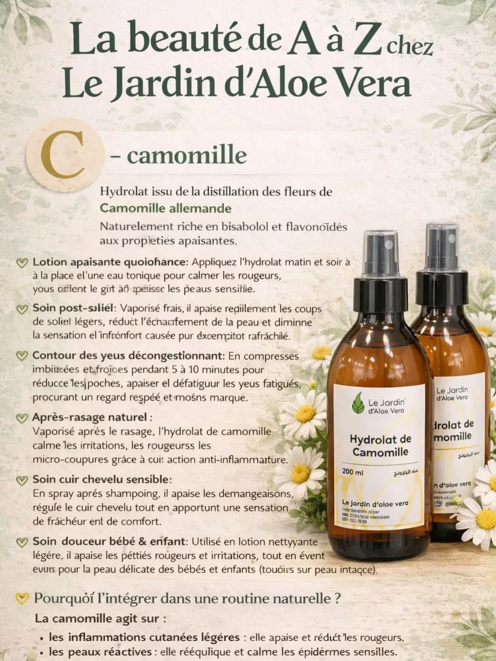 Hydrolat de camomille مقطر البابونج