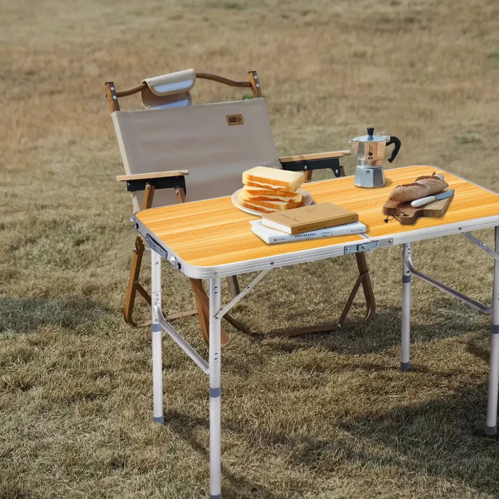 Table de Camping en Aluminium à Hauteur Réglable - طاولة تخييم ألمنيوم قابلة لتعديل الارتفاع