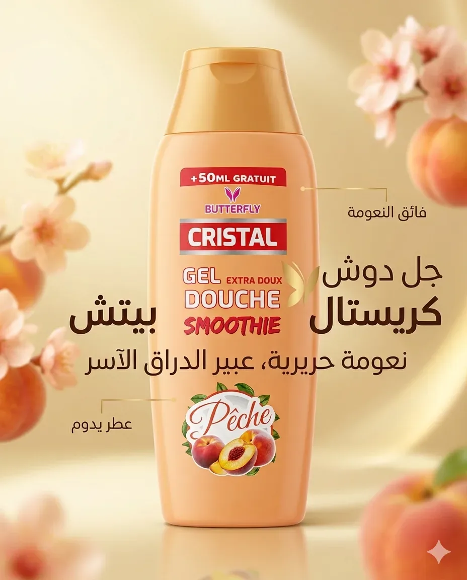 Cristal جال دوش بعطر الخوخ 300ml