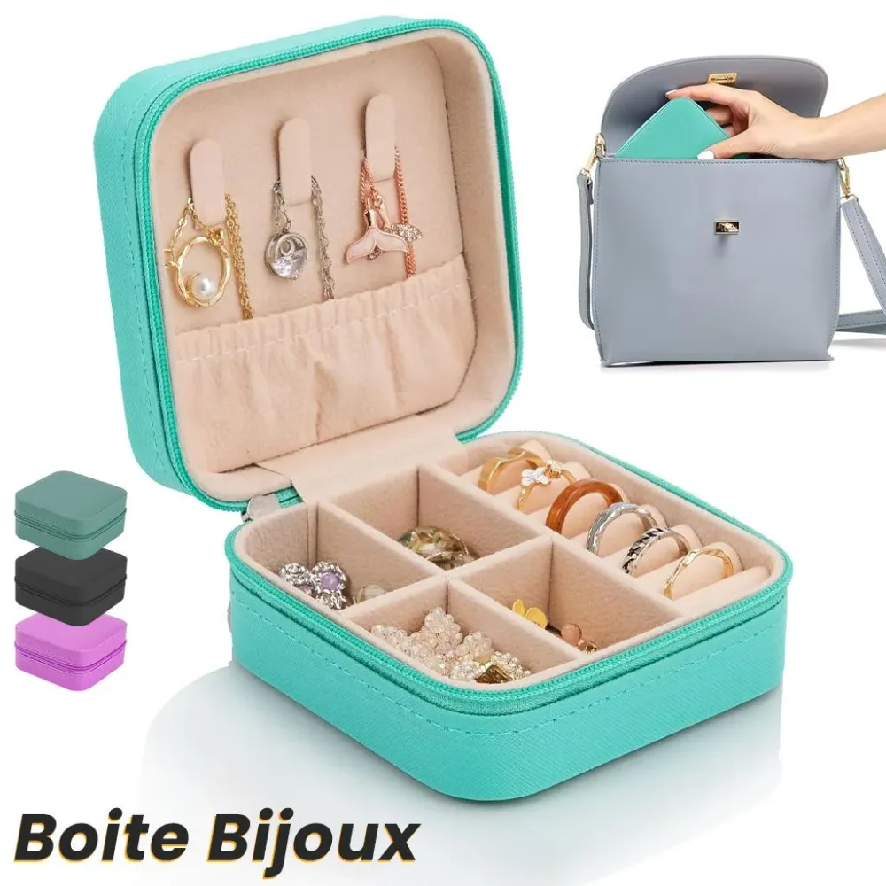 Firla Mini Boîte à Bijoux en cuir avec fermeture éclair – علبة تنظيم المجوهرات