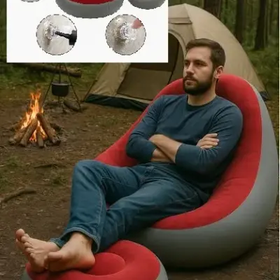 chaise gonflable  avec 2 pieces