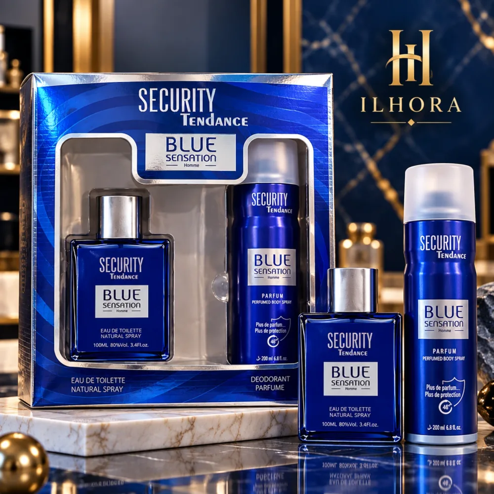 Coffret Cadeaux Parfum Security - Bleu Sensation - 2Pcs Pour Homme