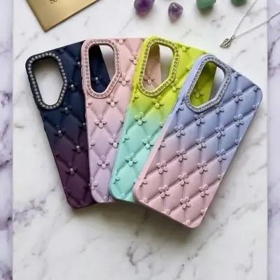 Coque Samsung Galaxy A16 - Fleurs 3D et Strass - 4 couleurs
