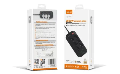 Power Strip  6 AC Outlets EU  SE6403