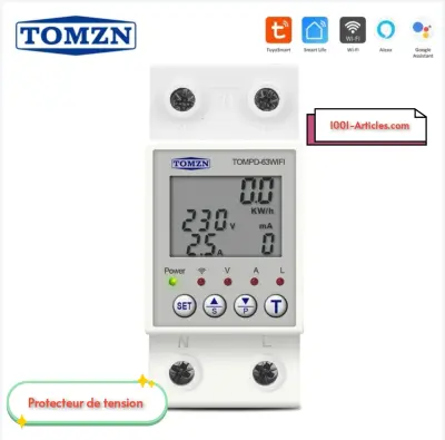Protecteur de tension et d'ampérage TOMZN 63A Tuya Smart