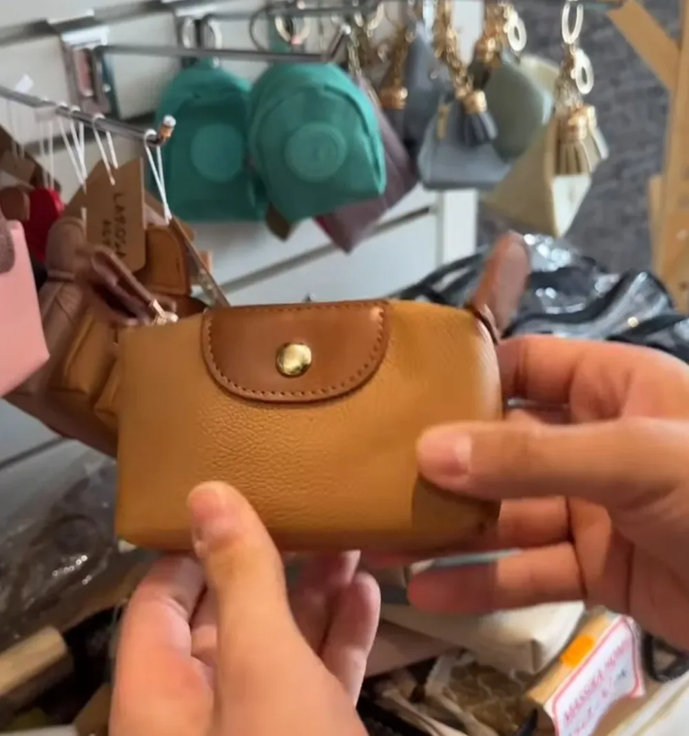 Mini porte-monnaie bicolore en cuir