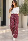 Pantalon Fluide à Motifs Floraux Rouge - Lefties (Groupe Zara)