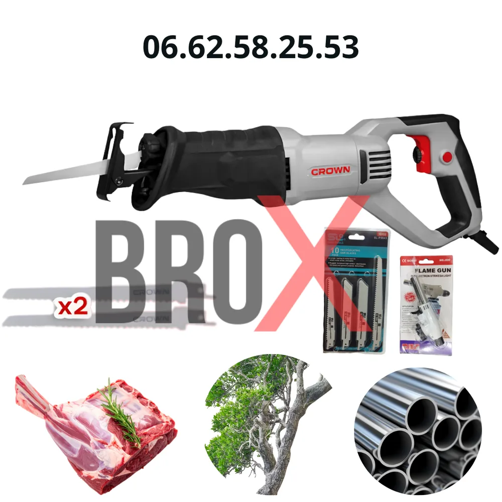 Scie sabre électrique 710W pour métaux, PVC, bois et viande.