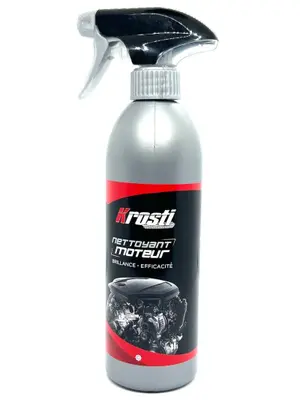 d'entretien automobile de la marque Krosti, notamment un nettoyant moteur