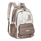 Sac à Dos Scolaire Motif Lapin Happy Easter Ergonomique Tissu Imperméable Orange SACKDS31ORG - حقيبة ظهر مدرسية وعصرية بتصميم الأرنب اللطيف
