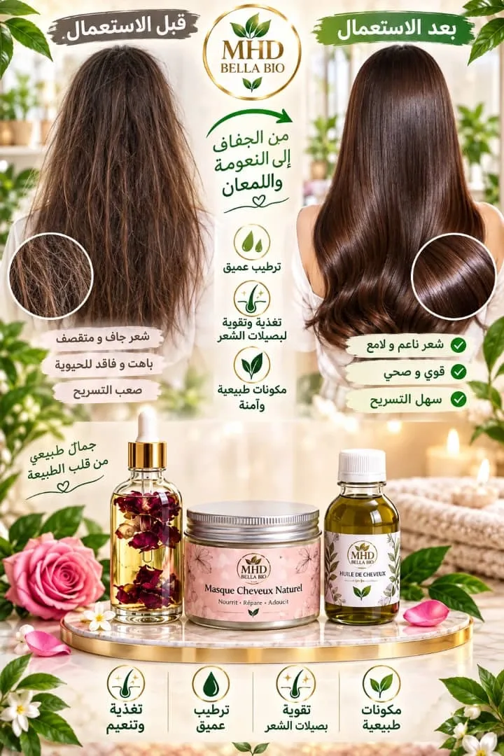 ✨ باك العناية بالشعر… لشعر أقوى وأجمل من الجذور حتى الأطراف ✨
